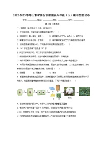 2022-2023学年山东省临沂市郯城县八年级（下）期中生物试卷（含解析）