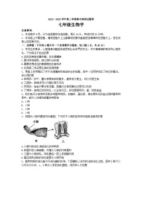 河南省平顶山市2022-2023学年七年级下学期期末调研考试生物试题（含答案）