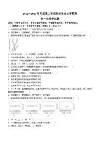 山东省淄博市张店区2022-2023学年七年级下学期期末生物试题(无答案)