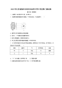 2023年江苏省徐州市邳州市运河中学中考生物二模试卷（含解析）