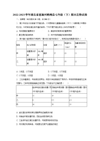 2022-2023学年湖北省恩施州鹤峰县七年级（下）期末生物试卷（含解析）