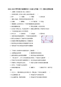 2022-2023学年四川省绵阳市三台县七年级（下）期末生物试卷（含解析）