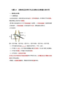 中考生物一轮复习考点梳理与过关练习专题15 动物的运动和行为及动物在生物圈中的作用（含解析）