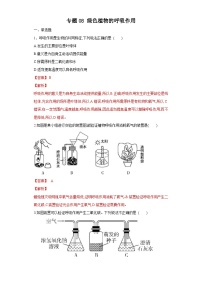 中考生物一轮复习过关测试专题08 绿色植物的呼吸作用（含解析）