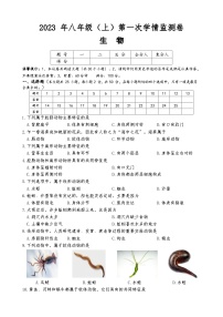 湖南省邵阳市北塔区芙蓉学校2023-2024学年八年级上学期第一次月考生物试卷