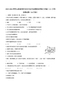 2023-2024学年山东省枣庄市市中区片区联研共同体八年级（上）月考生物试卷（10月份）（含解析）