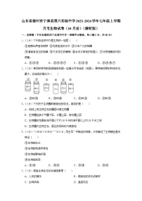 山东省德州市宁津县第六实验中学2023-2024学年七年级上学期月考生物试卷（10月份）