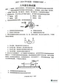 江苏省徐州市邳州市2023-2024学年八年级上学期期中调研生物试卷