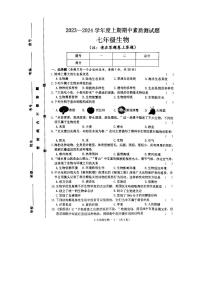 河南省驻马店市确山县2023-2024学年七年级上学期期中生物试题