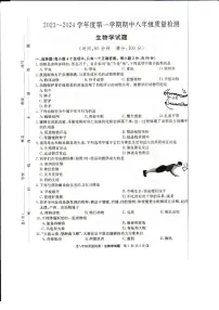 福建省福鼎市2023-2024学年八年级上学期期中质量检测生物学试题