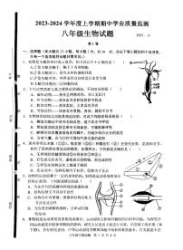 山东省临沂市2023-2024学年八年级上学期生物期中学业质量监测试题