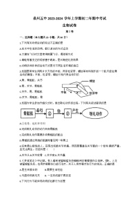 福建省泉州市第五中学2023-2024学年八年级上学期期中生物试题