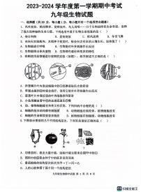 山东省菏泽市单县2023-2024学年九年级上学期期中生物学试题