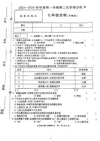 河南省周口市太康县2023-2024学年七年级上学期期中生物学试题