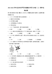 北京市昌平区双城融合学区2023-2024学年七年级上学期期中生物试卷