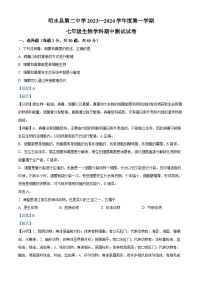 黑龙江省绥化市明水县第二中学2023-2024学年七年级上学期期中生物试题（解析版）