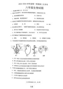 山东省济宁市嘉祥县2023-2024学年八年级上学期12月月考生物试题