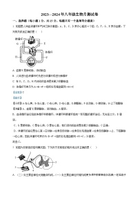 江苏省连云港市灌云县西片2023-2024学年八年级上学期12月月考生物试题