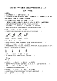 安徽省亳州市利辛县2023-2024学年七年级上学期12月月考生物试题