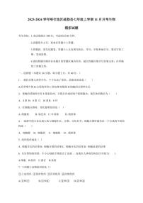 2023-2024学年新疆喀什地区疏勒县七年级上学期11月月考生物模拟试题（含答案）