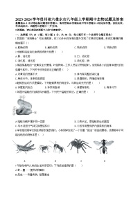 2023-2024学年贵州省六盘水市八年级上学期期中生物试题及答案