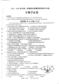 河南省洛阳市伊川县2023-2024学年七年级上学期期末生物学试题