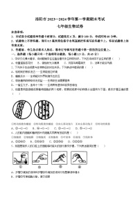 河南省洛阳市2023-2024学年七年级上学期期末生物试卷