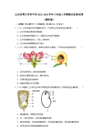 山东省枣庄市市中区2023-2024学年八年级上学期期末生物试卷