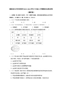 湖南省永州市祁阳市2023-2024学年八年级上学期期末生物试卷