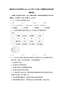 湖南省永州市祁阳市2023-2024学年八年级上学期期末生物试卷