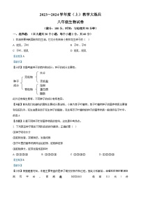 重庆市渝北区六校联盟2023-2024学年八年级上学期第一次月考生物试题