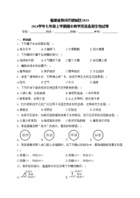 福建省泉州市鲤城区2023-2024学年七年级上学期期末教学质量监测生物试卷(含答案)