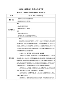 人教版 (新课标)八年级下册第一节 地球上生命的起源教案及反思