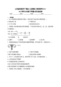 山东省东营市广饶县（五四制）四校联考2022-2023学年七年级下学期3月生物试卷(含答案)