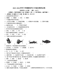 77，福建省漳州市漳州一中碧湖校区2023-2024学年八年级下学期开学考试生物试卷()