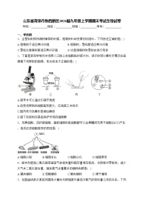 山东省菏泽市鲁西新区2024届九年级上学期期末考试生物试卷(含答案)