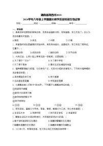 湖南省湘西州2023-2024学年八年级上学期期末教学质量检测生物试卷(含答案)