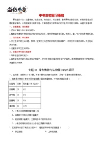 专题06 绿色植物与生物圈中的水循环-2024年中考生物一轮复习热点专题精练