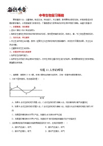 专题11 人体的呼吸- 2024年中考生物一轮复习热点专题精练