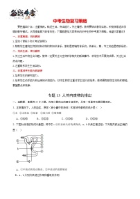 专题13 人体内废物的排出- 2024年中考生物一轮复习热点专题精练