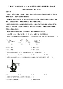 广东省广州市黄埔区2023-2024学年七年级上学期期末生物试题（原卷版+解析版）