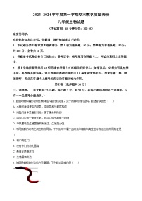 山东省东营市利津县凤凰实验中学2023-2024学年八年级上学期期末生物试题（原卷版+解析版）