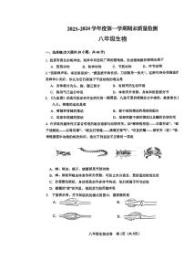 天津市河东区2023-2024学年八年级上学期期末生物学试题