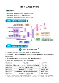 【2024会考】初中生物一轮复习知识清单 05 人体的营养与呼吸（5大考点+5大高频命题点）