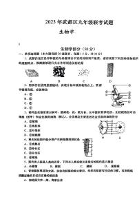 2023年甘肃省陇南市武都区九年级联考一模生物试题