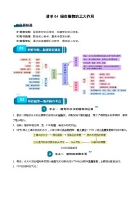 【2024会考】初中生物知识清单04 绿色植物的三大作用（考点+高频命题点））（学生+教师版）