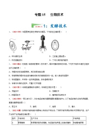 【2024会考】初中生物会考真题汇编 专题15 生物技术（原卷+解析版）