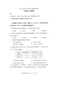 广东省佛山市禅城区2023-2024学年七年级上学期期末考试生物学试卷