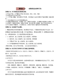 中考生物一轮复习考试易错题易错点15 动物的运动和行为（含解析）