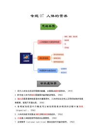 中考生物一轮复习核心考点梳理与必背专题07 人体的营养